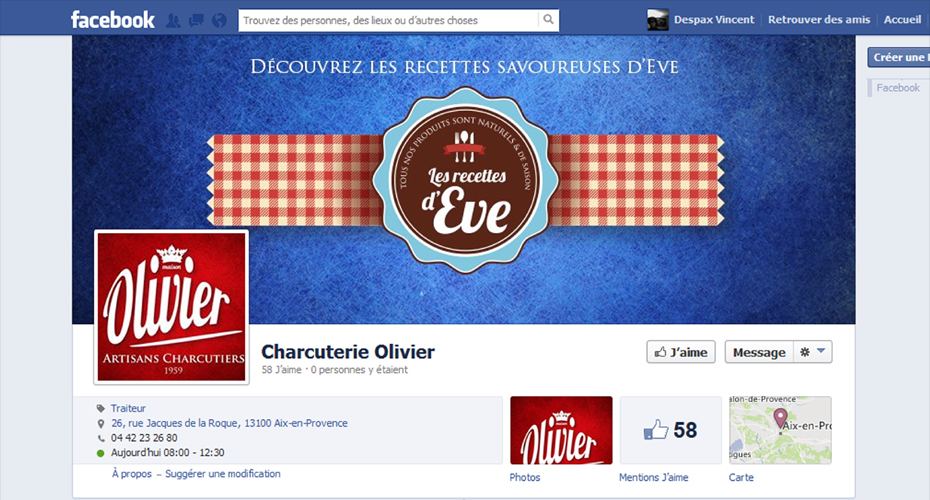 Lancement de la page Facebook de la Charcuterie Olivier