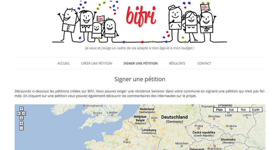 Une page du site internet Bifri