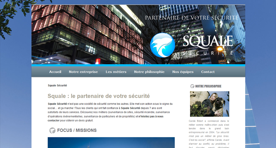 Création du site internet de Squale Sécurité